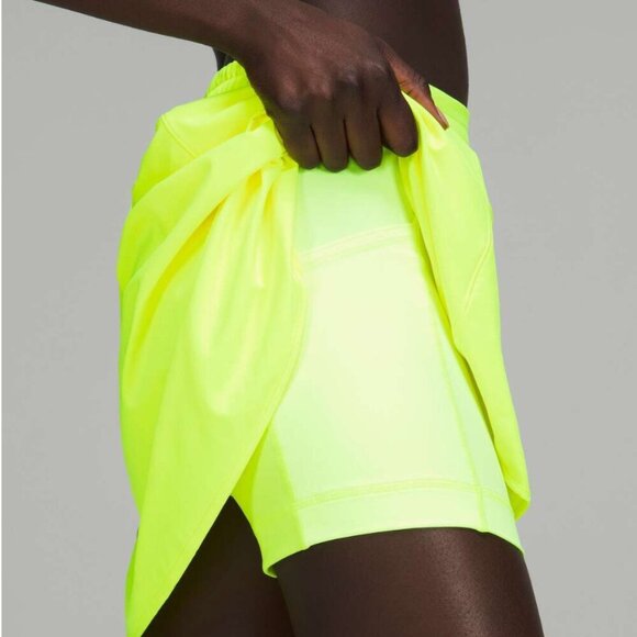 Lululemon High-Rise Skirt w/ built-in Shorts Neon Yellow size 4 NWOT - Picture 6 of 15